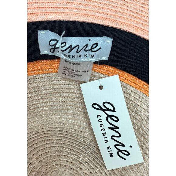 genie Eugenia Kim Sun Hat Pink 100% Paper NWT OSFA - Picture 4 of 5